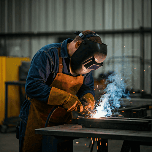 Proses pengelasan profesional di bengkel Sido Makmur